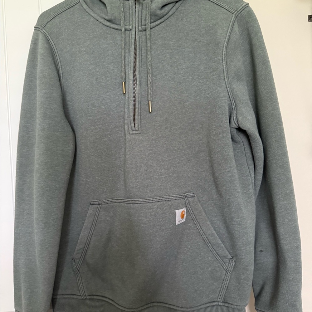 Carhartt Gray green Half-Zip Sweatshirt Hoodie